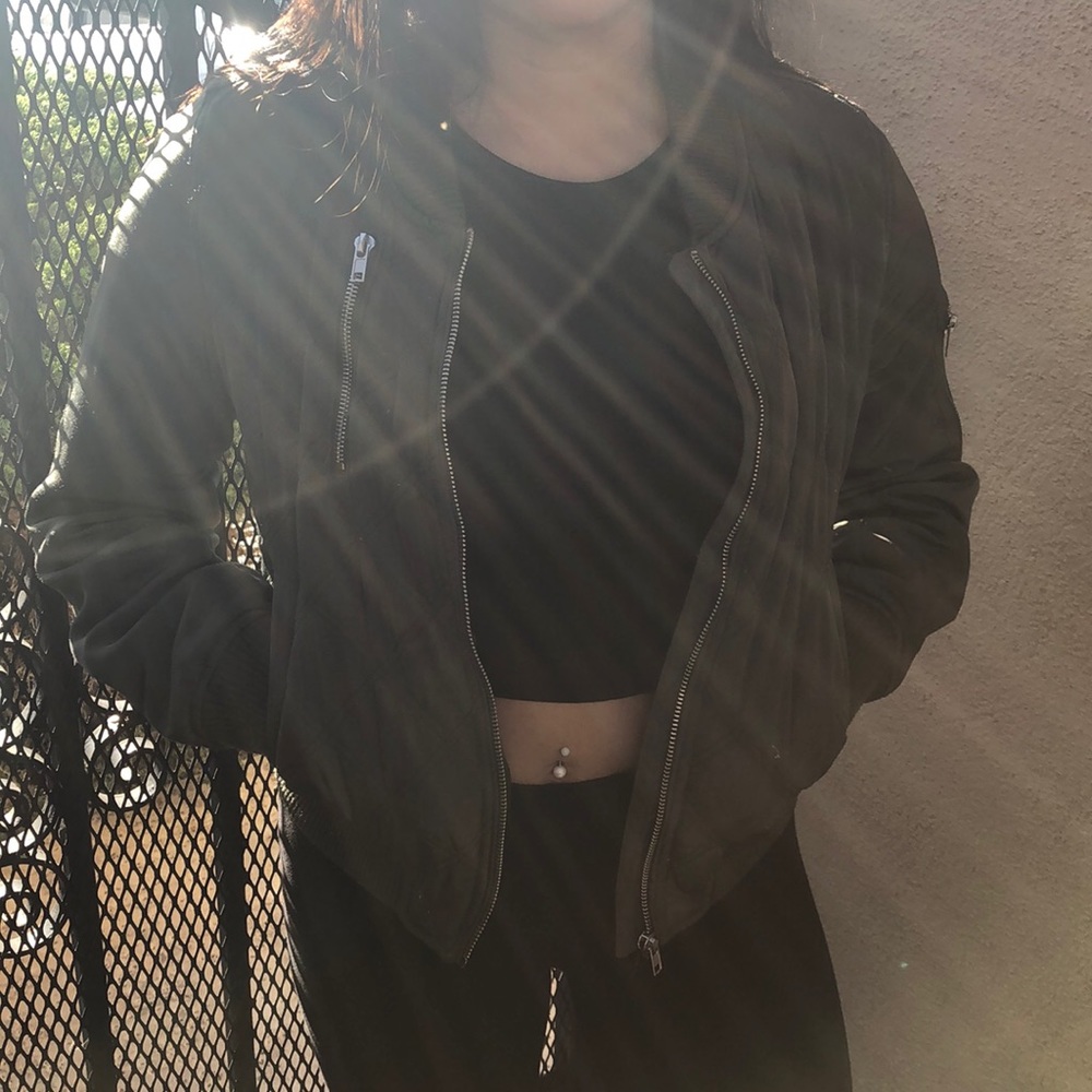 green bomber jacket